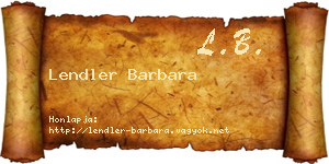 Lendler Barbara névjegykártya